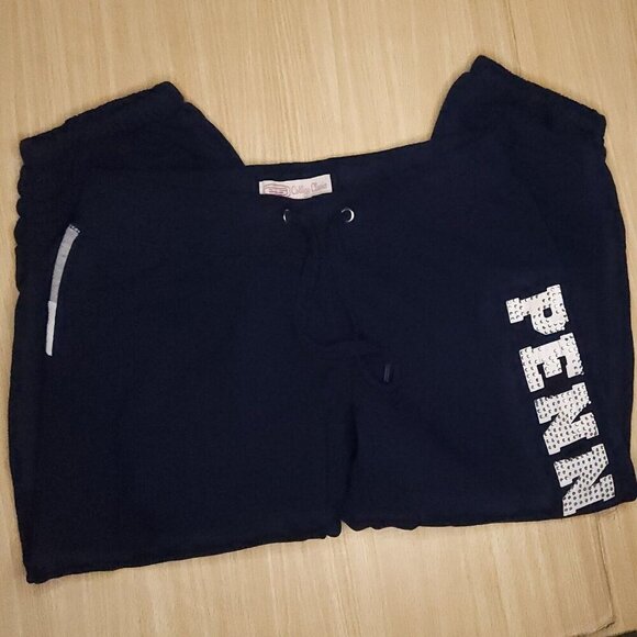 Penn State University Navy Blue Capri Sweatpants By E5 Medium - Picture 1 of 9